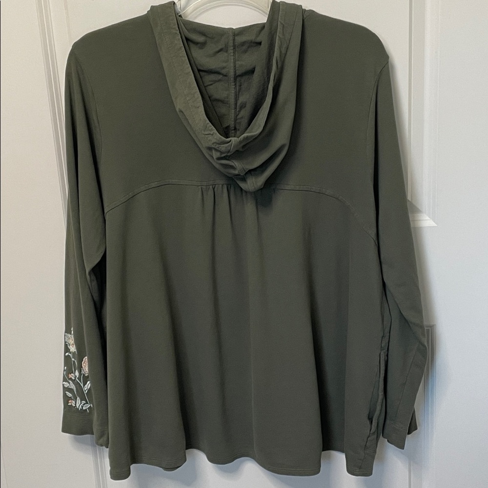 J. Jill Sage Green Embroidered Jacket XL - Picture 2 of 6
